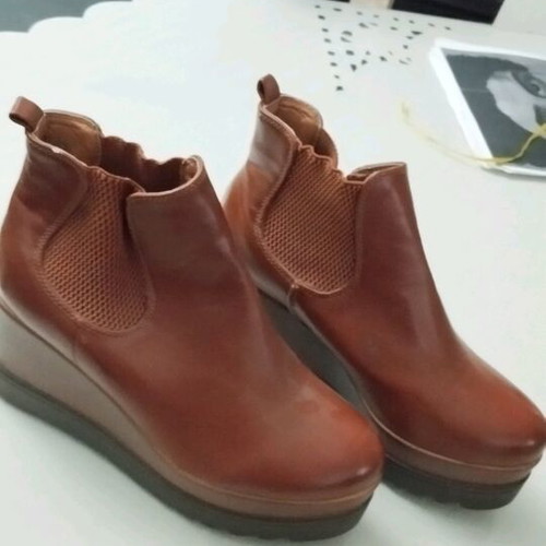 Ankle platform boots brown size 37 like new
