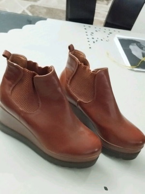 Ankle platform boots brown size 37 like new