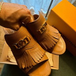 Louis Vuitton mules like new, size 38, brown
