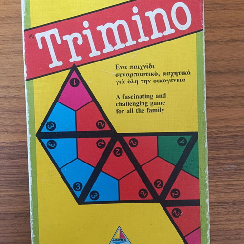 Trimino vintage board game by Desyllas, used, 1986 edition