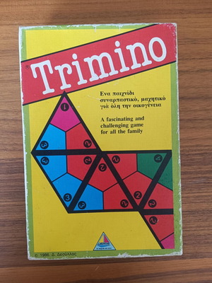 Trimino vintage board game by Desyllas, used, 1986 edition