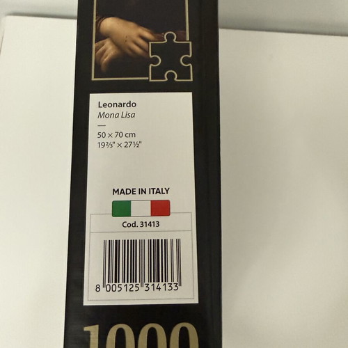 Clementoni Puzzle 1000 Pieces Mona Lisa Leonardo like new