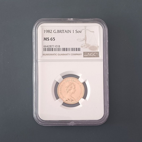 Gold Sovereign 1982 MS65 NGC certified
