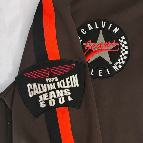 Calvin Klein Bikers jacket, rare, size XL fits L, brown multicolor