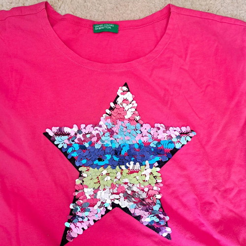 Benetton blouse 8-9 years 140cm like new, pink