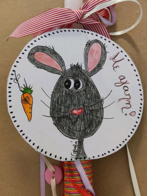 Handmade Easter candle mouse new