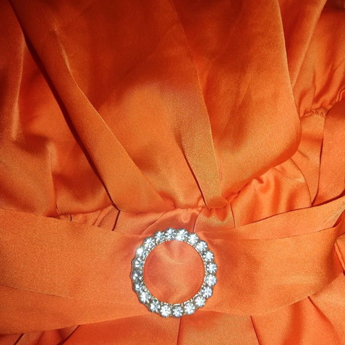 Women's dress new orange with belt and front slit