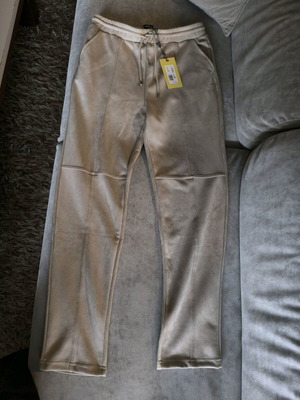 Suede pants beige new size M