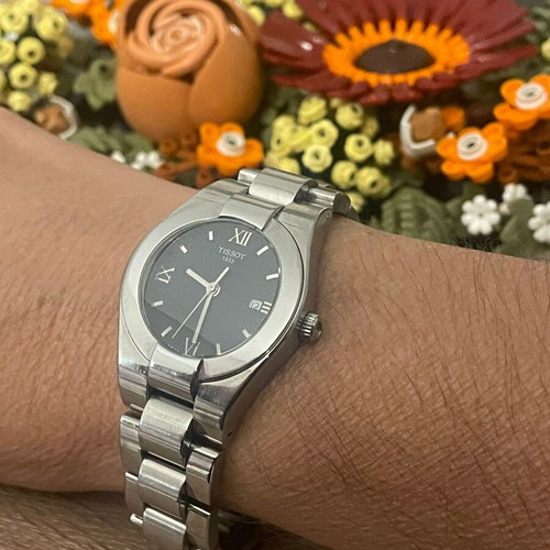 Tissot T-Trend Glam Sport ladies watch used, black-silver