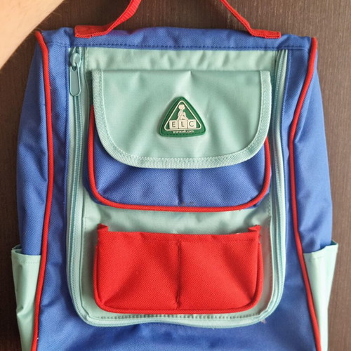 ELC Vintage Handbag for Stationery used, blue and red
