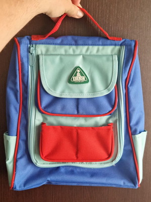 ELC Vintage Handbag for Stationery used, blue and red