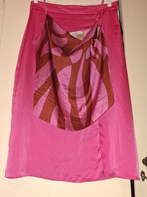 Le Vertige midi skirt and top set like new, brown and pink