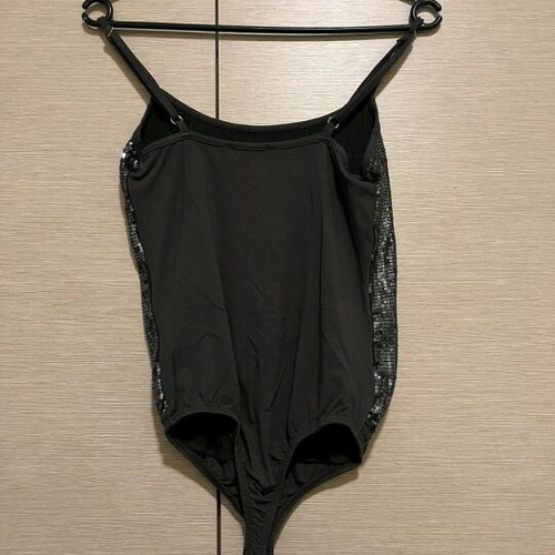 Sequin bodysuit like new, black and silver, size S