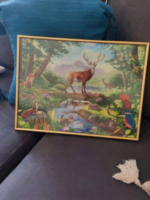Puzzle frame with animals used