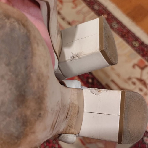 Mourtzi white leather sandals, size 38