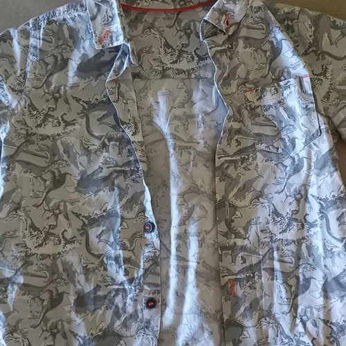 Mothercare short-sleeve shirt with dinosaurs like new, grey, 2-3 years