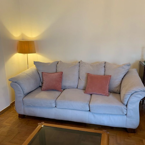 Three-seater sofa beige used, very comfortable