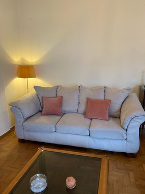 Three-seater sofa beige used, very comfortable