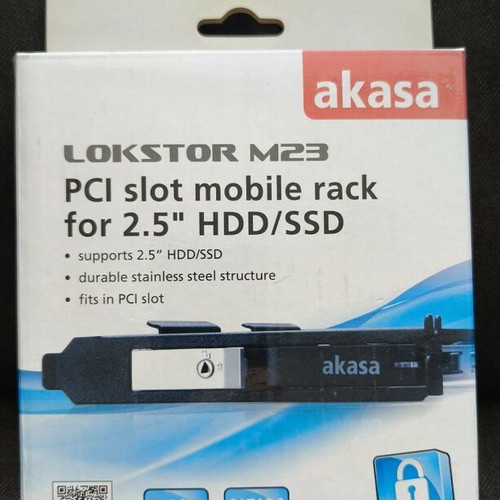 Akasa Lokstor M23 PCI slot mobile rack for 2.5" HDD/SSD new