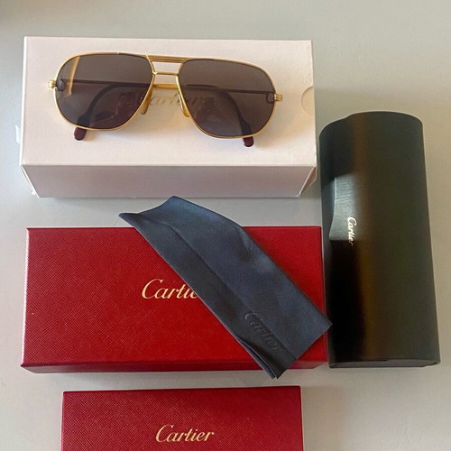 Cartier Santos two tone aviator sunglasses like new