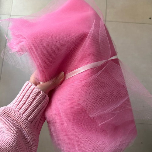 Pink square tulle used 40x45, 95 pieces