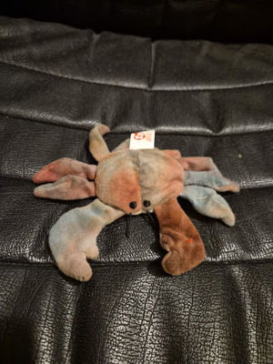 Ty Beanie Baby Claude the Crab plush used, vintage tie-dye design