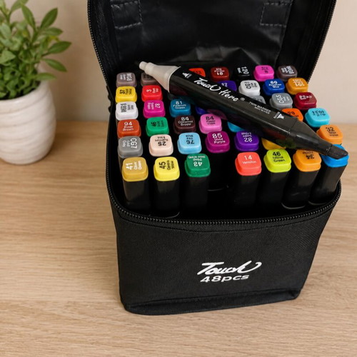 Touch Marker Set 48 Colours with Storage Bag