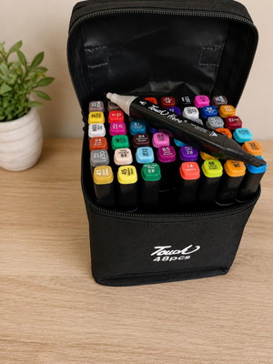 Touch Marker Set 48 Colours with Storage Bag