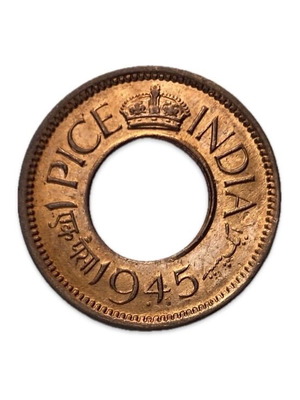 British India 1 pice 1945 UNC καινούργιο