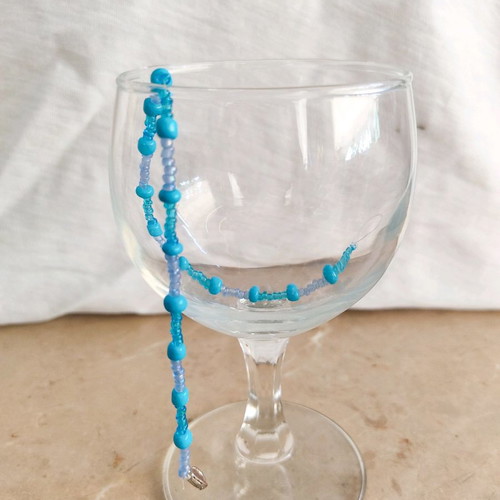 Handmade anklets new in summery blue shades