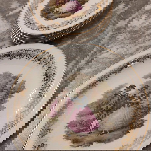 Συλλεκτικά vintage πιάτα γνήσια πορσελάνη Βαυαρίας, 1 μεγάλο και 6 μικρότερα