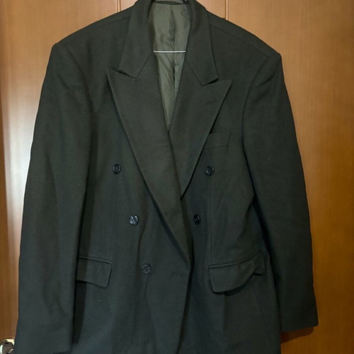 Jacket used, size L, cashmere and silk, dark olive