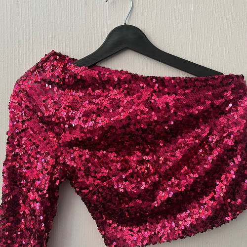 Top with strass Bershka pink like new, size S-M