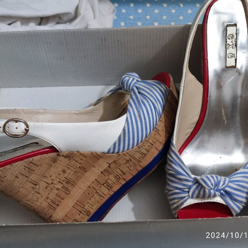 Exe platform shoes used, size 37, blue and red