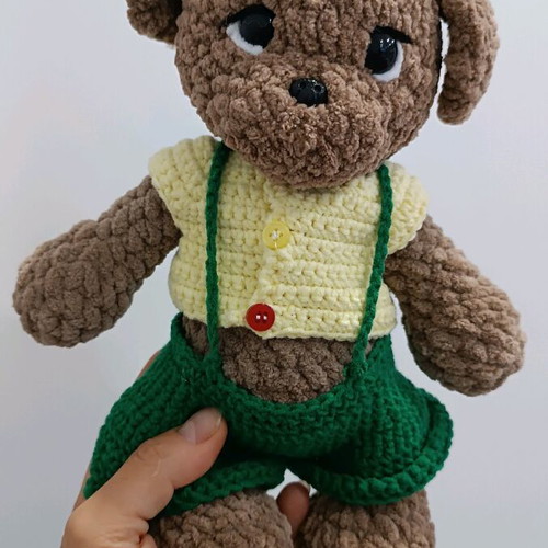 Crocheted Puppy with Silicone Filling New