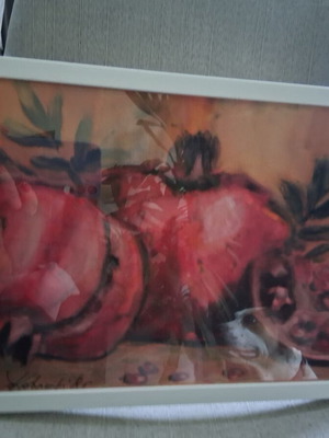 Painting "Pomegranate" in 20×30cm frame, signed