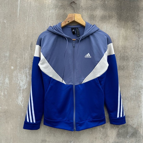 Adidas jacket used, size S-M, white and blue