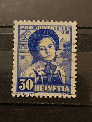 Γραμματόσημο Ελβετίας 1936 Pro Juventute μεταχειρισμένο