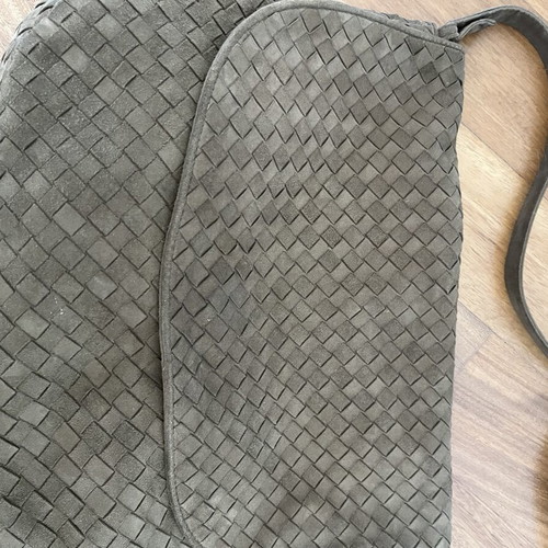 Bottega Veneta suede shoulder bag like new, brown