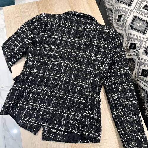 BSB Collection tweed jacket black and white with gold buttons like new, size 40
