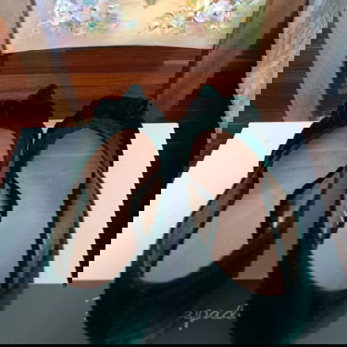 Παπούτσια Panos Papadopoulos χειροποίητα μεταχειρισμένα no 37 σμαράγδι πράσινο δέρμα και βελούδο