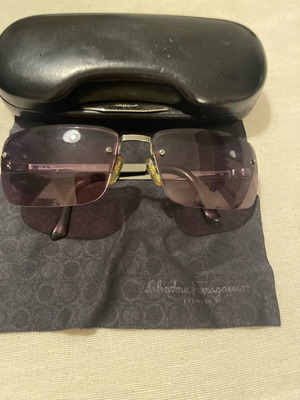 Salvatore Ferragamo sunglasses used, black and red