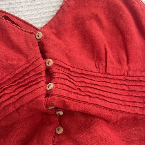 Zara linen maxi red dress XS/S