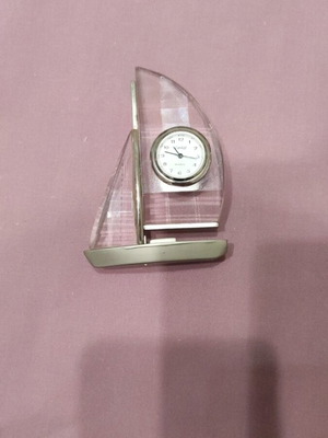 Sailboat crystal clock used