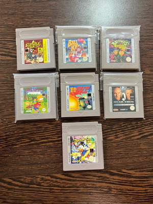 Authentic Nintendo Game Boy cartridges used, set of 7