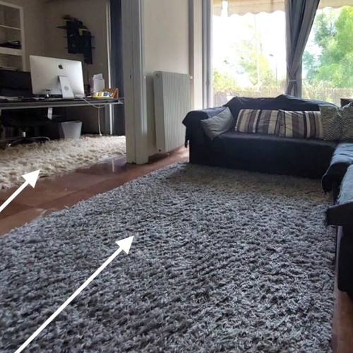 Gray super soft shaggy rug used 1.80 x 2.70 m