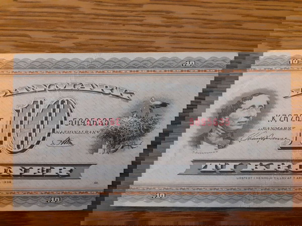 ΔΑΝΙΑ 10 ΚΟΡΩΝΕΣ ( 1967 ) - DENMARK 10 KRONER NOTE ( 1967)  VF++, P # 44