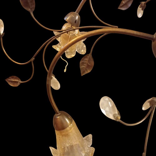 Bronze 5-Light Ceiling Lamp like new with Swarovski crystals