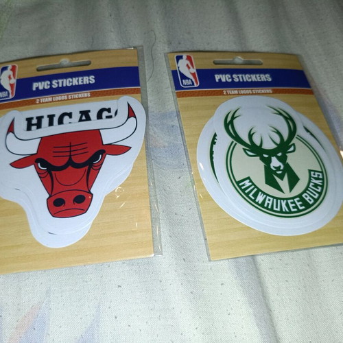 NBA stickers used, 4 pieces from Milwaukee Bucks and Chicago Bulls