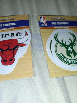 Αυτοκόλλητα NBA μεταχειρισμένα, 4 τεμάχια από Milwaukee Bucks και Chicago Bulls